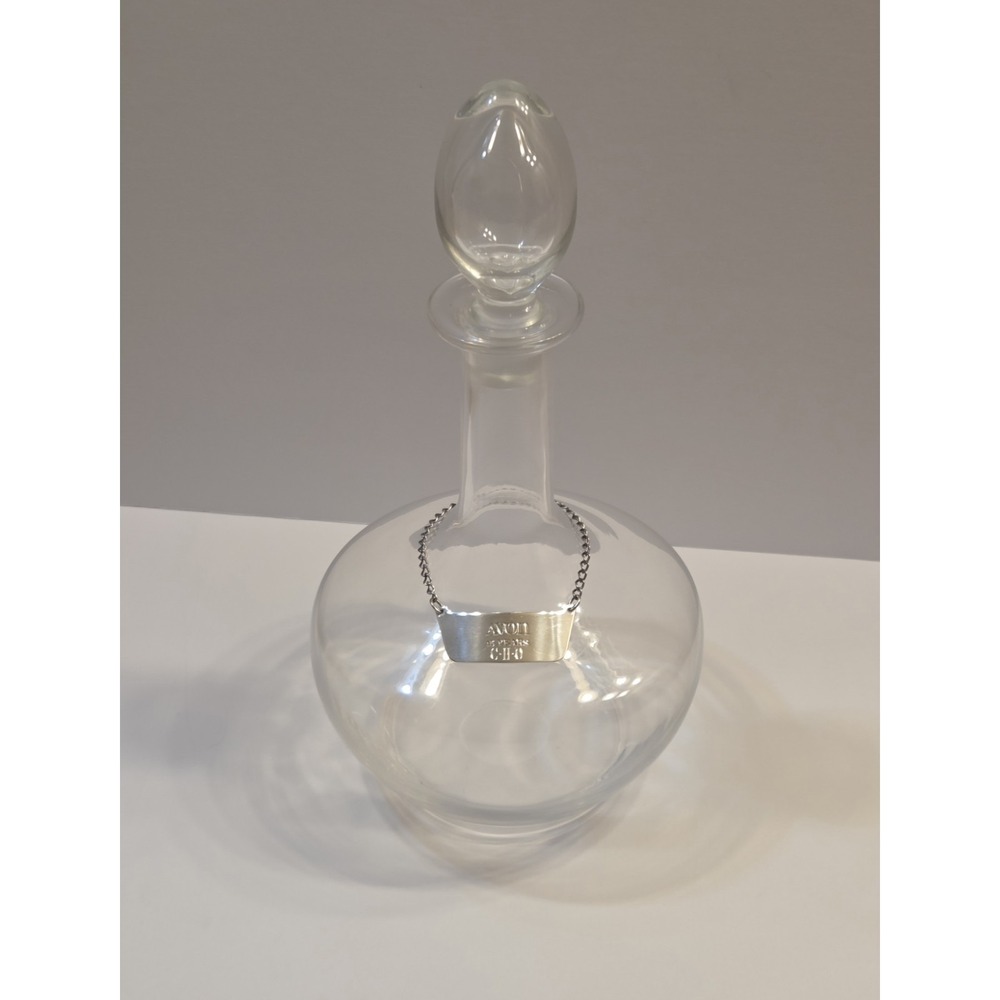 Vintage Tiffany & Co French‎ Crystal Decanter & Sterling Silver Tiffany Avon Tag